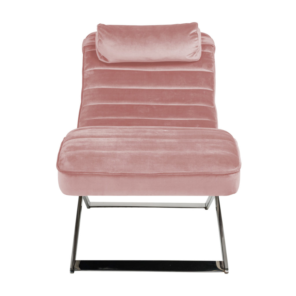 Ligbank Rossi Pink velvet / silver Ilham Home Decorations