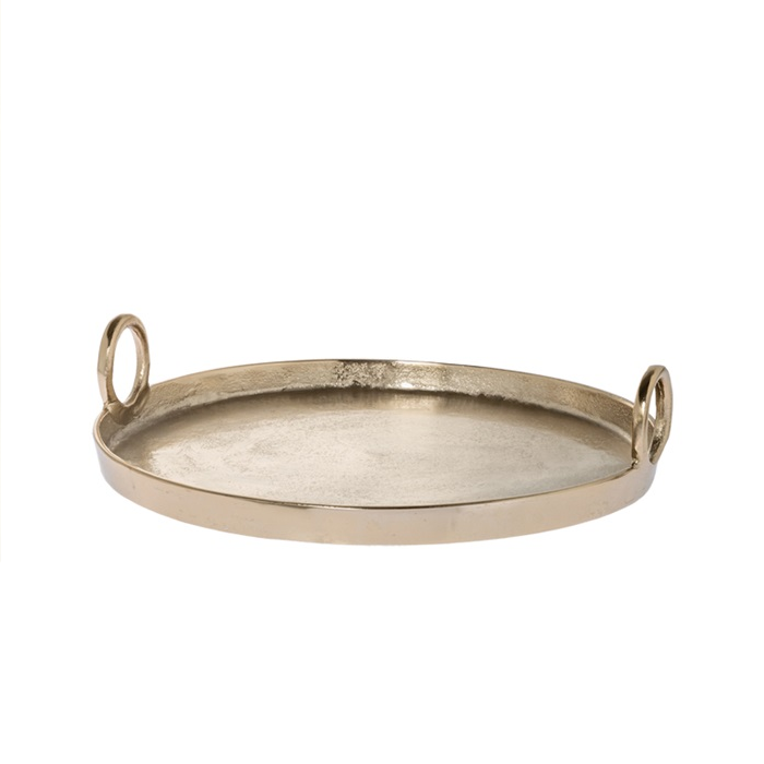 gold tray with handles